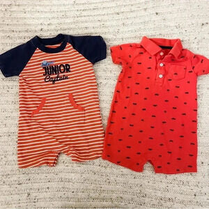 Carter’s‎ 12-18 months helicopter and cars red romper set​